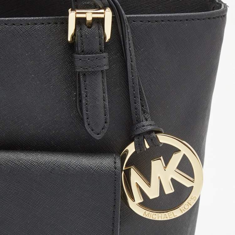 Pre Owned  MICHAEL Michael Kors Black Saffiano Leather Reise Handtassche Tote