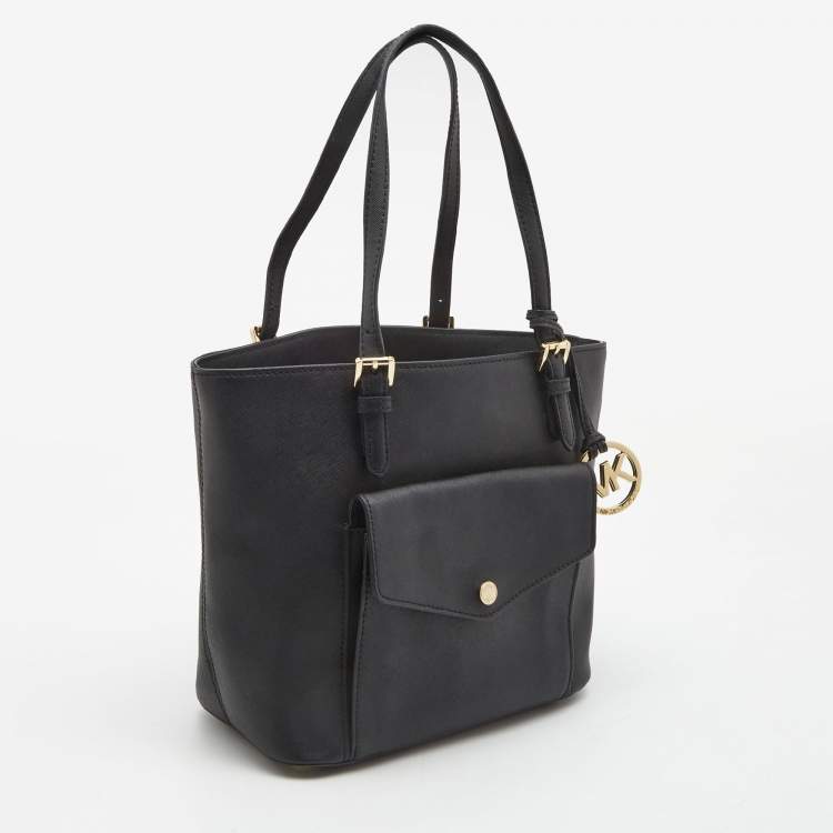 Pre Owned  MICHAEL Michael Kors Black Saffiano Leather Reise Handtassche Tote