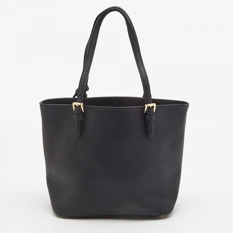 Pre Owned  MICHAEL Michael Kors Black Saffiano Leather Reise Handtassche Tote