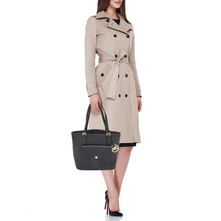 Pre Owned  MICHAEL Michael Kors Black Saffiano Leather Reise Handtassche Tote