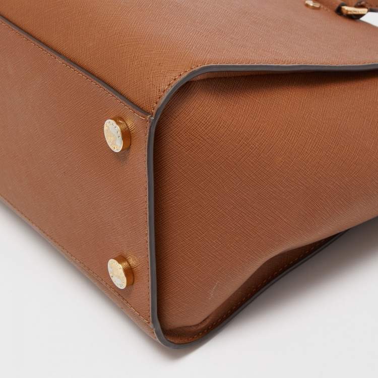 Pre Owned MICHAEL Michael Kors Brown Leather Large Selma Satchel