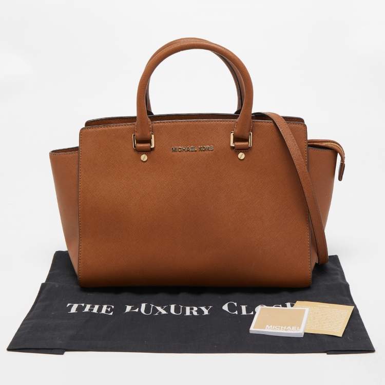 Pre Owned MICHAEL Michael Kors Brown Leather Large Selma Satchel