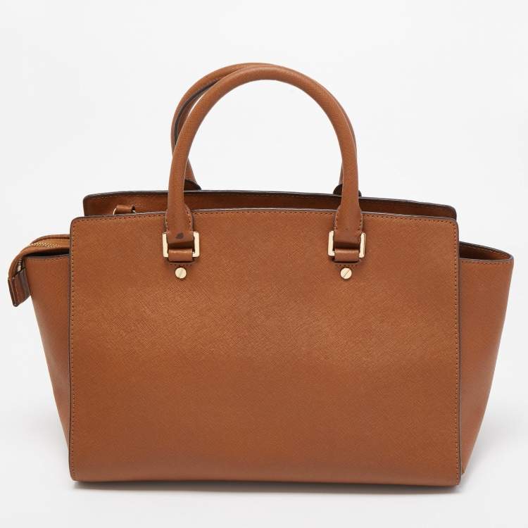 Pre Owned MICHAEL Michael Kors Brown Leather Large Selma Satchel