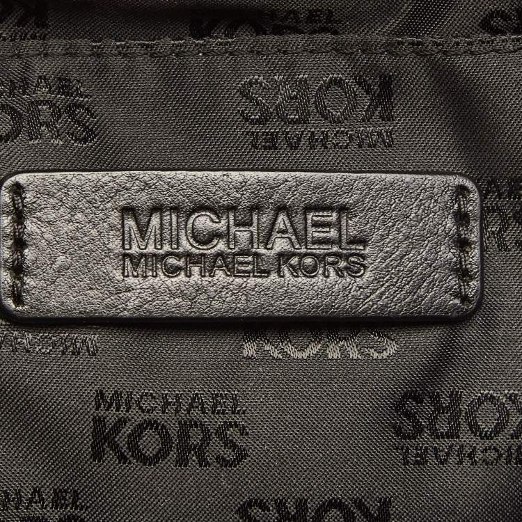 Pre Owned MICHAEL Michael Kors Black/Beige Signature Canvas, Leather Gansevoort Tote