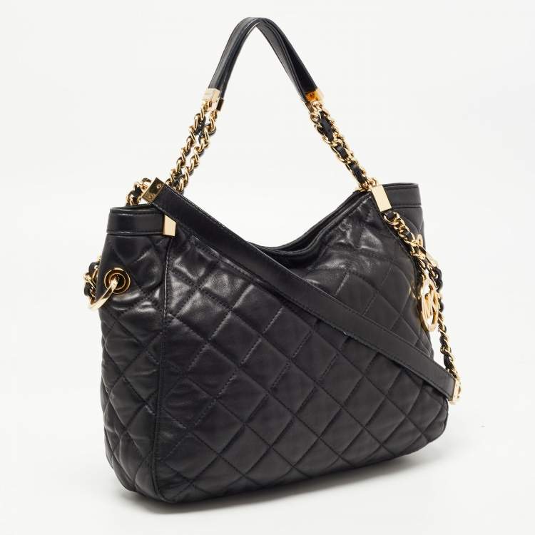 Pre Owned MICHAEL Michael Kors Black Quilted Leather Susannah Hobo
