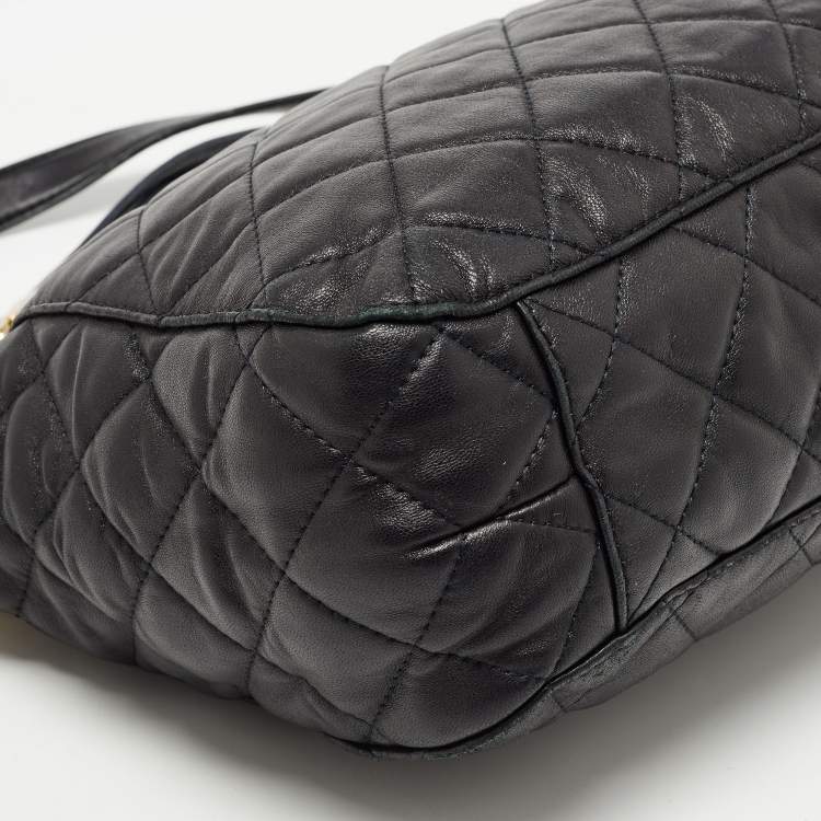 Pre Owned MICHAEL Michael Kors Black Quilted Leather Susannah Hobo