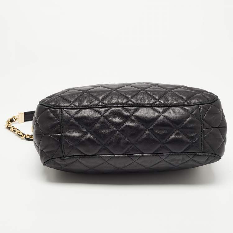 Pre Owned MICHAEL Michael Kors Black Quilted Leather Susannah Hobo