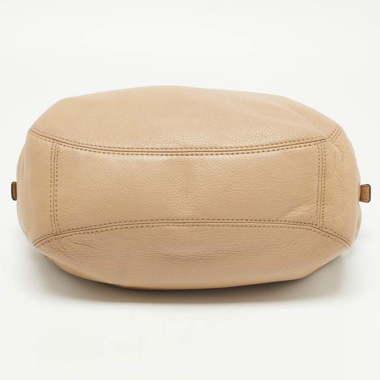 Pre Owned MICHAEL Michael Kors Beige Leather Fulton Shoulder Bag