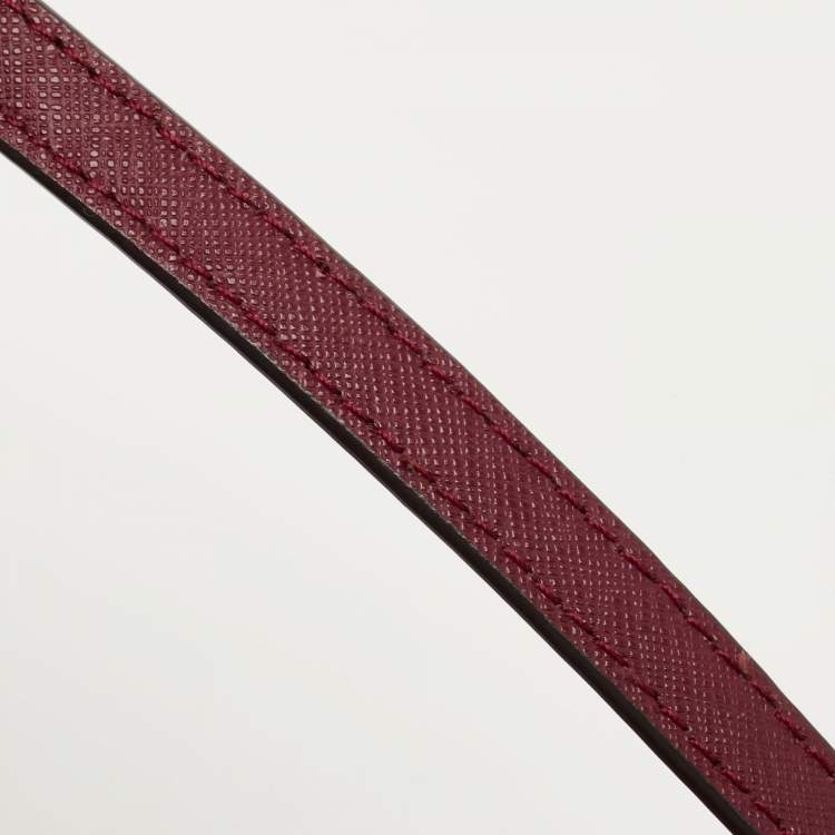 Pre Owned MICHAEL Michael Kors Burgundy Saffiano Leather East West Chain Tote