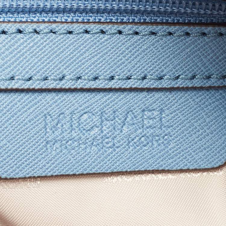 Pre Owned MICHAEL Michael Kors Blue Saffiano Leather Emma Crossbody Bag