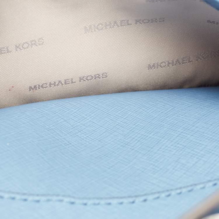 Pre Owned MICHAEL Michael Kors Blue Saffiano Leather Emma Crossbody Bag