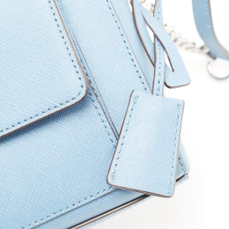 Pre Owned MICHAEL Michael Kors Blue Saffiano Leather Emma Crossbody Bag
