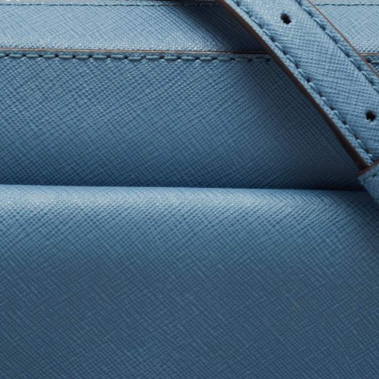 Pre Owned MICHAEL Michael Kors Blue Saffiano Leather Emma Crossbody Bag