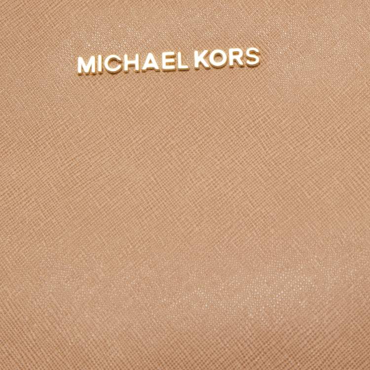 Pre Owned MICHAEL Michael Kors Beige Leather Small Selma Crossbody Bag