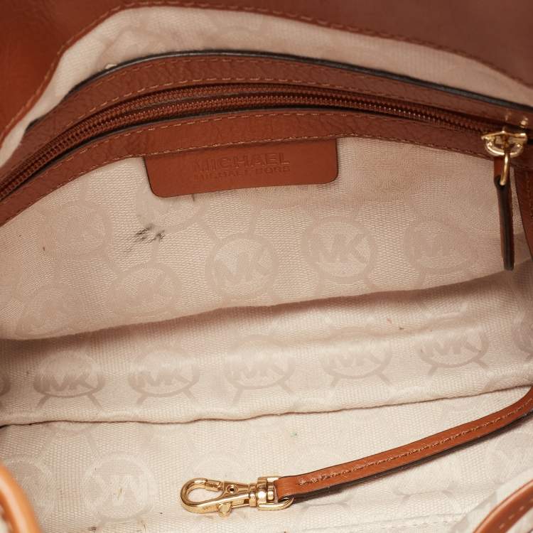 Pre Owned MICHAEL Michael Kors Tricolor Canvas and Leather East West Hamilton Tote