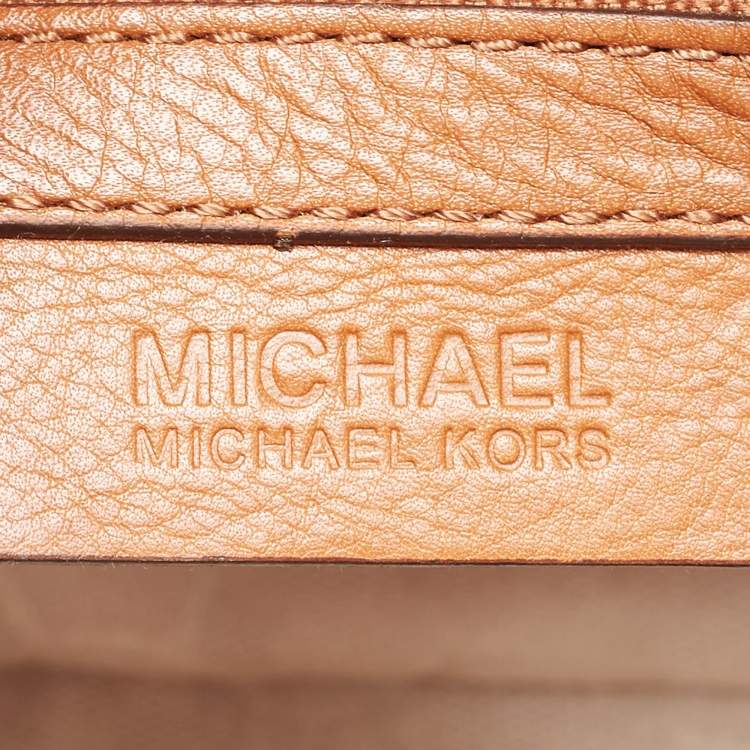 Pre Owned MICHAEL Michael Kors Tricolor Canvas and Leather East West Hamilton Tote