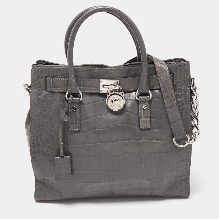 Michael Kors Hamilton Satchel hotsell Gray