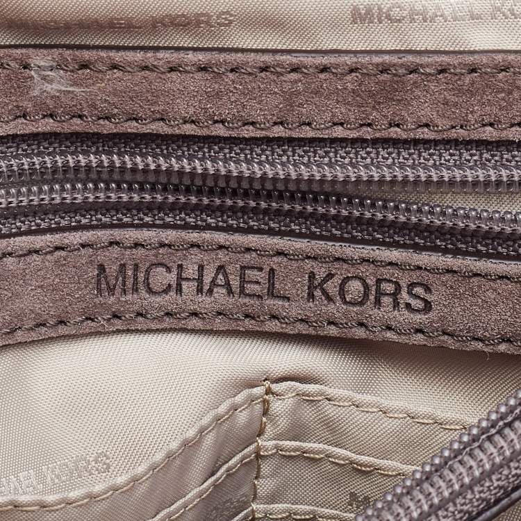 Pre Owned MICHAEL Michael Kors Grey Quilted Suede Sloan Shoulder Bag