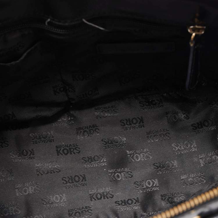 Pre Owned MICHAEL Michael Kors Black Patent Leather Hudson Satchel