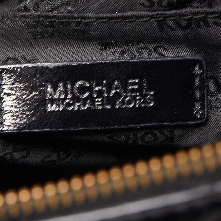 Pre Owned MICHAEL Michael Kors Black Patent Leather Hudson Satchel