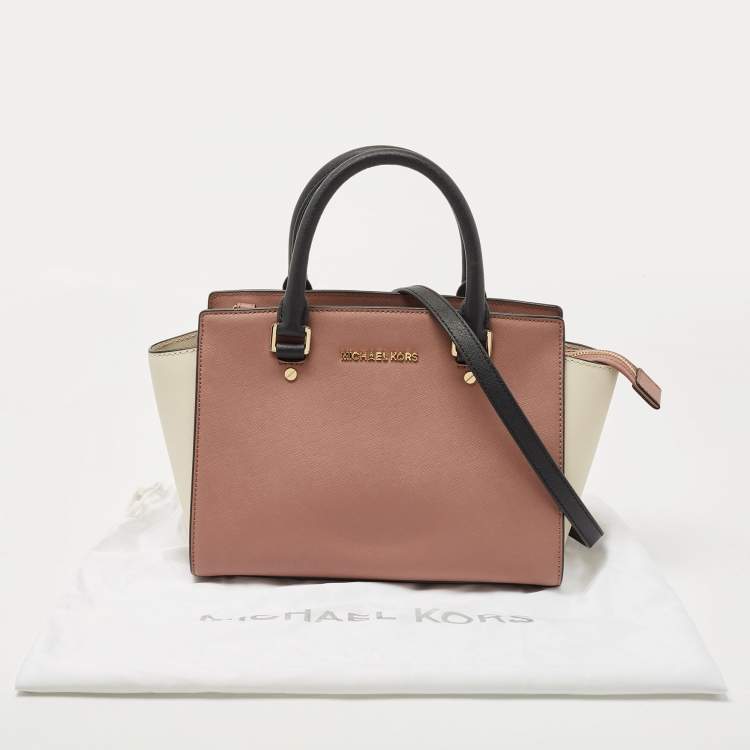 Pre Owned Michael Michael Kors Tricolor Saffiano Leather Medium Selma Tote