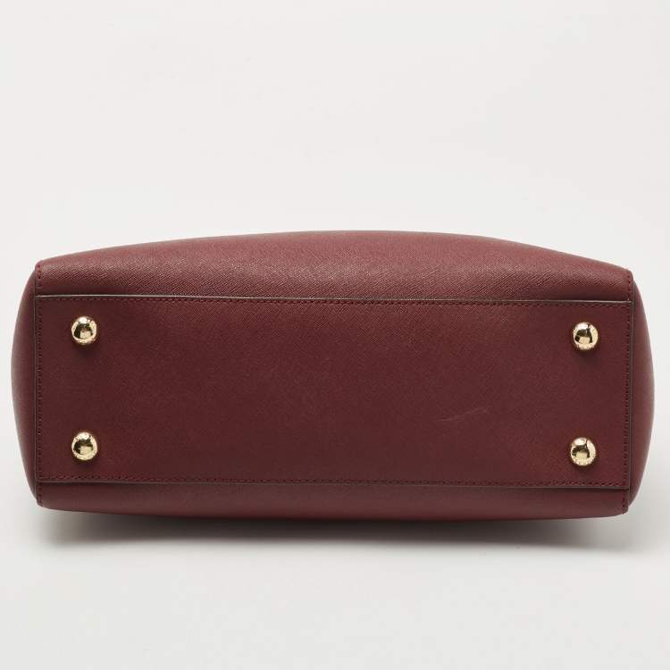 Pre Owned MICHAEL Michael Kors Burgundy Leather Medium Cynthia Tote