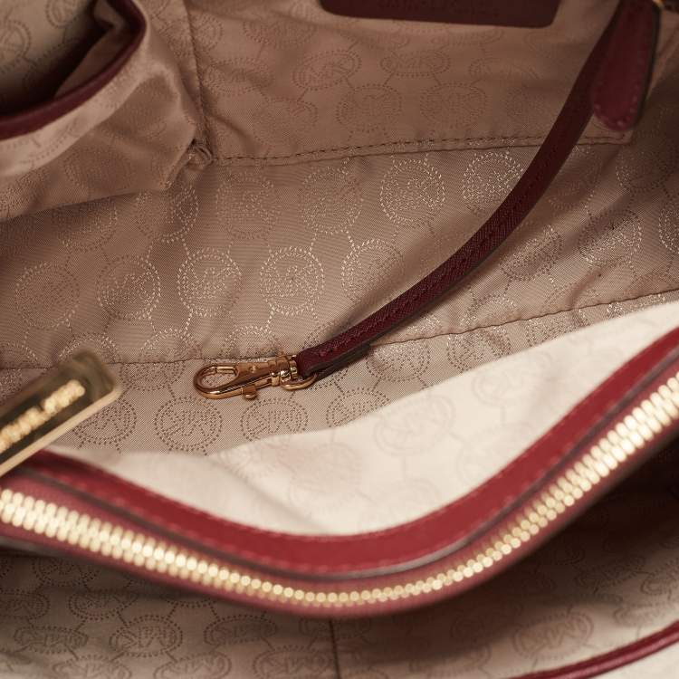 Pre Owned MICHAEL Michael Kors Burgundy Leather Medium Cynthia Tote