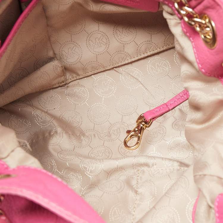 Pre Owned MICHAEL Michael Kors  Pink Leather Drawstring Tote