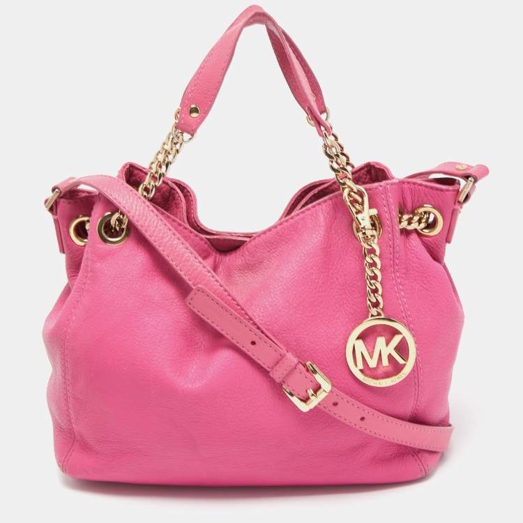 Pre Owned MICHAEL Michael Kors  Pink Leather Drawstring Tote