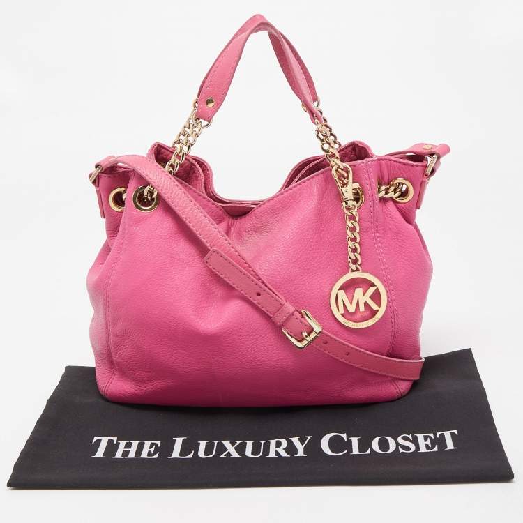 Pre Owned MICHAEL Michael Kors  Pink Leather Drawstring Tote
