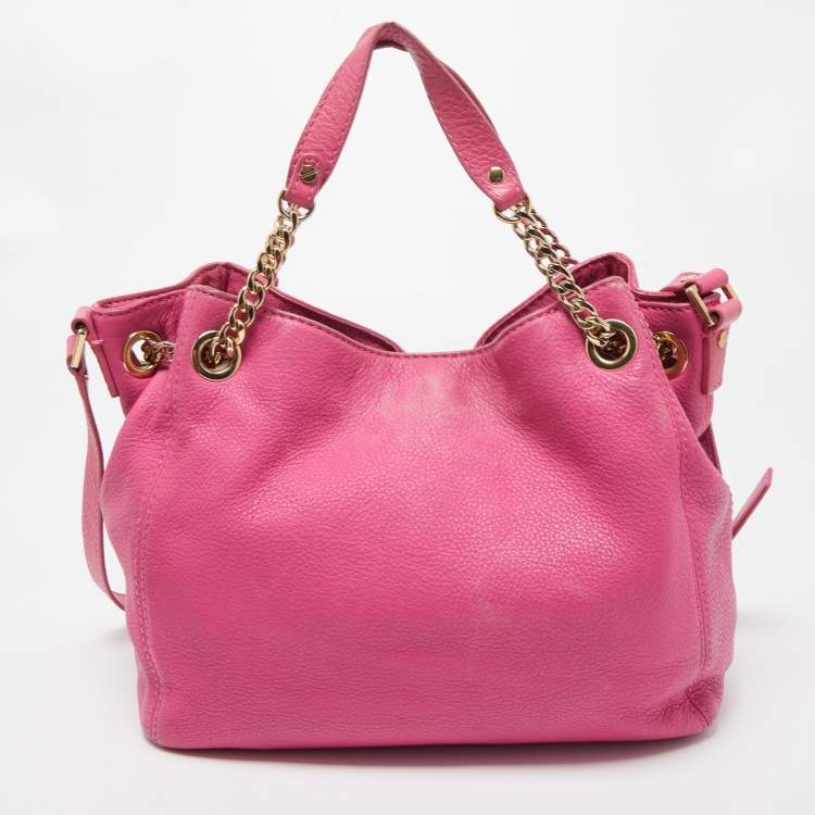 Pre Owned MICHAEL Michael Kors  Pink Leather Drawstring Tote