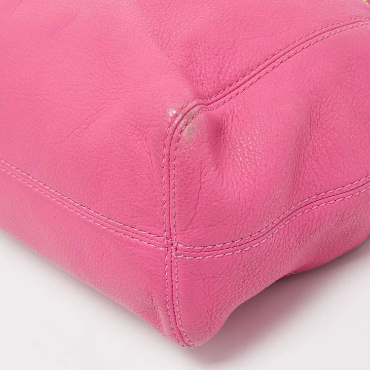 Pre Owned MICHAEL Michael Kors  Pink Leather Drawstring Tote