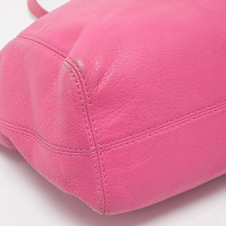 Pre Owned MICHAEL Michael Kors  Pink Leather Drawstring Tote