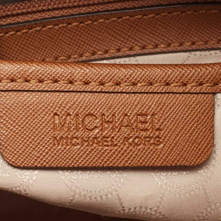 Pre Owned Michael Kors Brown Saffiano Leather Hamilton Traveler Tote