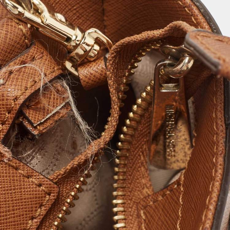 Pre Owned Michael Kors Brown Saffiano Leather Hamilton Traveler Tote