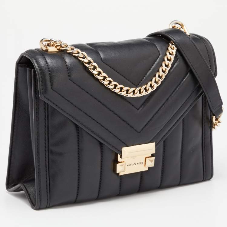 Pre Owned Michael Kors Black Quilted Leather Whitney Shoulder Bag