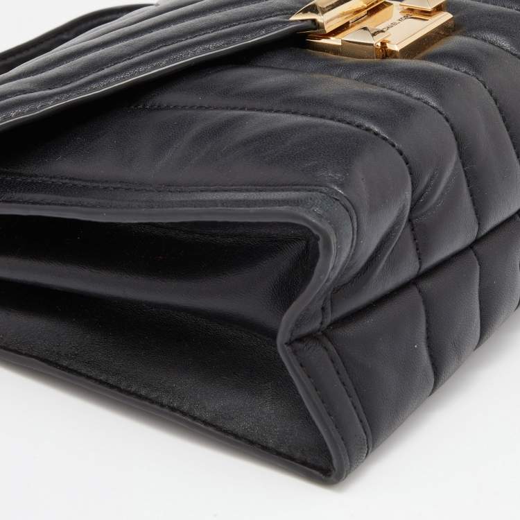 Pre Owned Michael Kors Black Quilted Leather Whitney Shoulder Bag