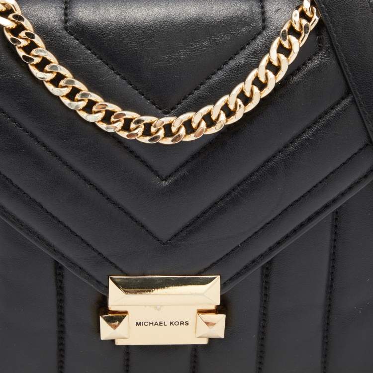Pre Owned Michael Kors Black Quilted Leather Whitney Shoulder Bag