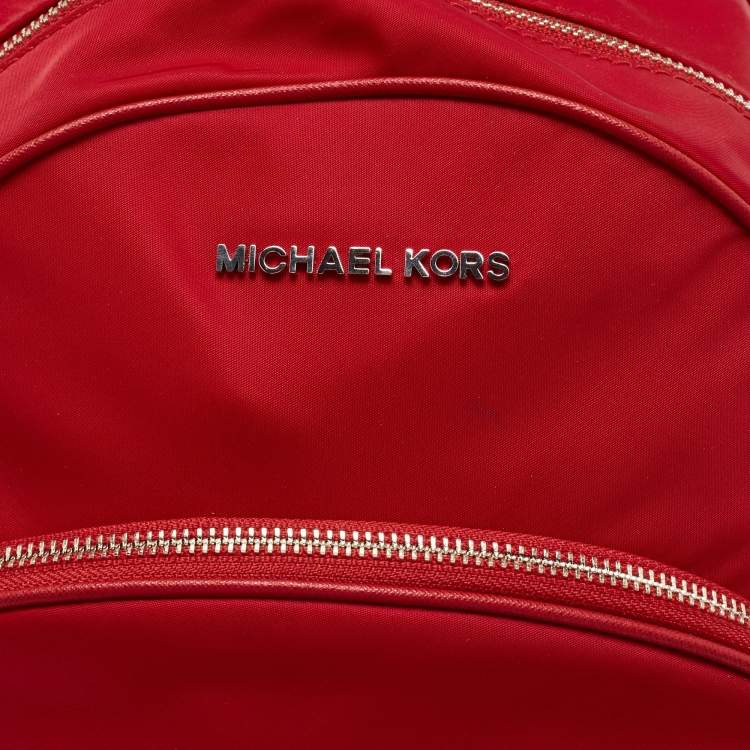 Pre Owned MICHAEL Michael Kors Red Nylon Abbey Backpack