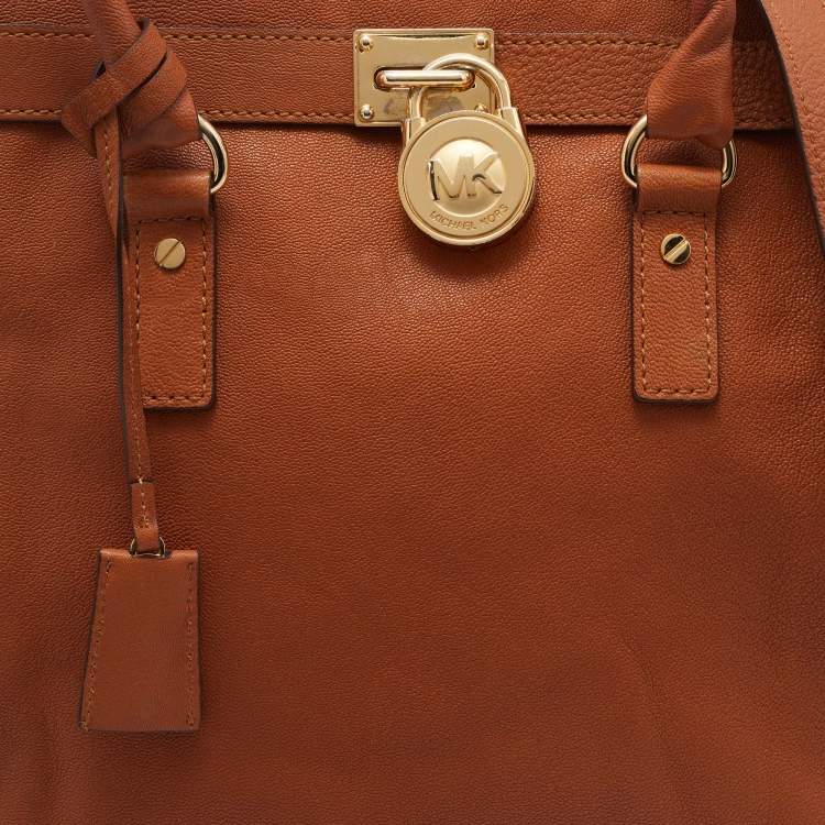 Pre Owned MICHAEL Michael Kors Tan Leather Large Hamilton North South Tote