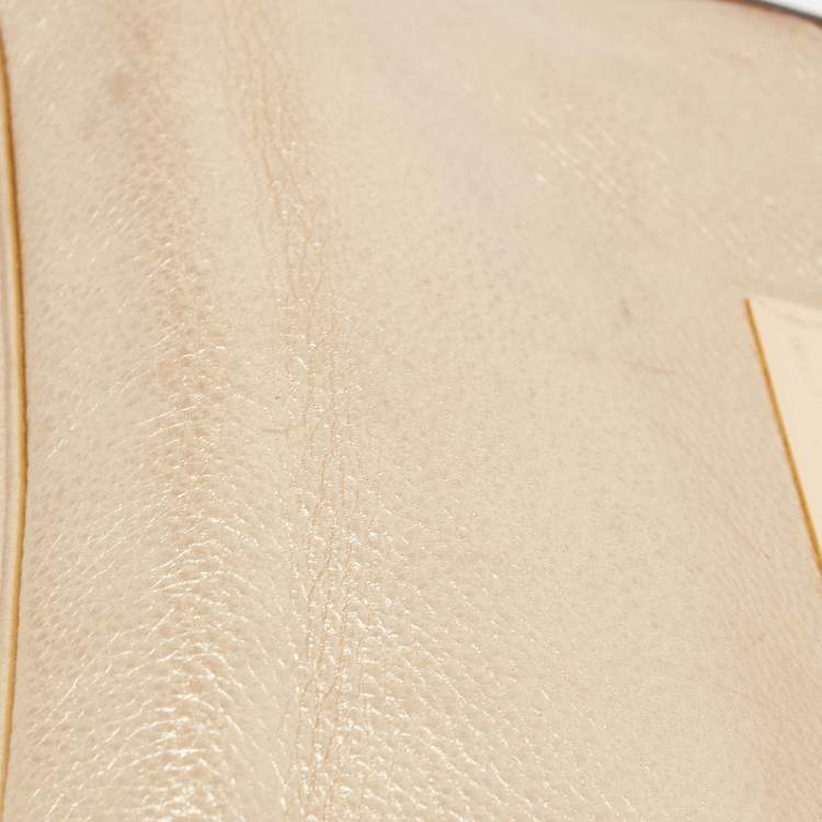 Pre Owned MICHAEL Michael Kors Metallic Gold Leather Berkley Chain Clutch