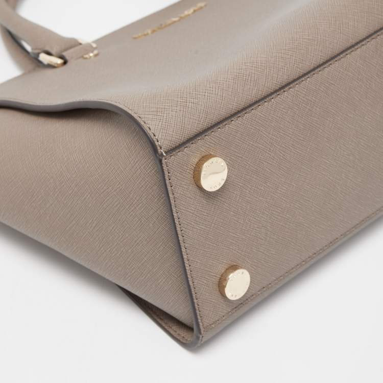 Pre Owned MICHAEL Michael Kors Taupe Saffiano Leather Medium Selma Satchel