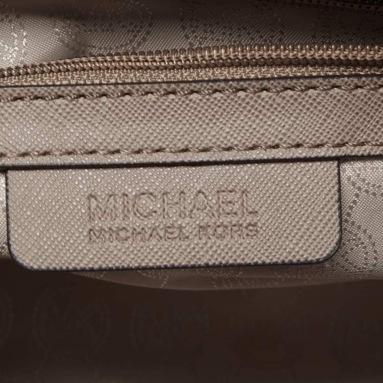 Pre Owned MICHAEL Michael Kors Taupe Saffiano Leather Medium Selma Satchel