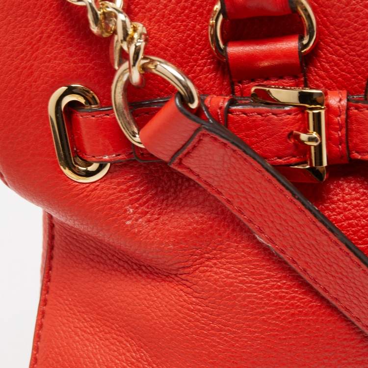 مملوكة مسبقًا MICHAEL Michael Kors Red Leather East West Hamilton Tote