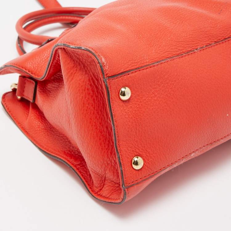 مملوكة مسبقًا MICHAEL Michael Kors Red Leather East West Hamilton Tote