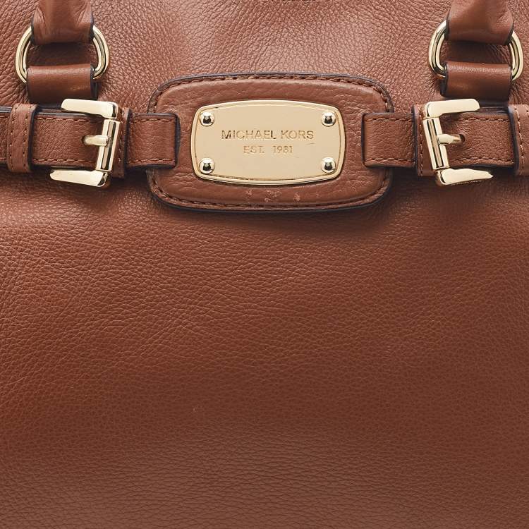 Pre Owned MICHAEL Michael Kors Brown Leather East West Hamilton Tote