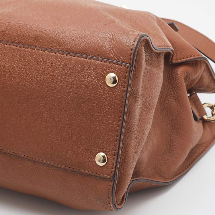 Pre Owned MICHAEL Michael Kors Brown Leather East West Hamilton Tote