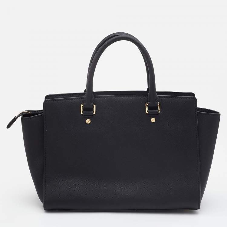 Pre Owned MICHAEL Michael Kors Black Leather Selma Satchel