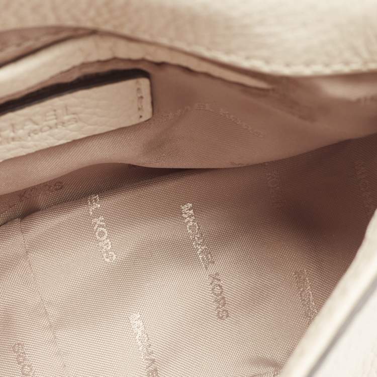 Pre Owned MICHAEL Michael Kors Off-White Leather Fulton Crossbody Bag