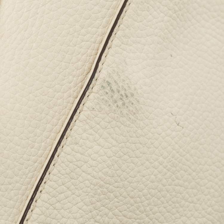 Pre Owned MICHAEL Michael Kors Off-White Leather Fulton Crossbody Bag